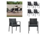 Vidaxl Sedie Da Giardino Con Cuscino 4 Pezzi Nero 56,5X57X83Cm In Poly Rattan - Sedia Da Giardino - Sedie Da Giardino - Sedia Da Patio - Sedia Da Esterno