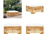 Vidaxl Sgabello Da Giardino Con Cuscino Crema In Teak Massiccio - Sgabello Da Giardino - Poggiapiedi - Poggiapiedi Da Giardino - Pouf Da Giardino
