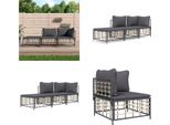 Vidaxl Set Salotto Da Giardino 3 Pezzi Con Cuscini In Poly Rattan Antracite - Set Salotto Da Giardino - Set Salotto Da Giardino - Mobili Da Giardino