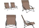 Vidaxl Sedie Da Spiaggia Pieghevoli 2 Pz. Tessuto Grigio - Sedia Da Spiaggia - Sedie Da Spiaggia - Sedia Da Campeggio - Sedie Da Campeggio