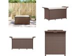 Vidaxl Panca Da Giardino Con Cuscini Marrone 116X46X57 Cm Poly Rattan - Panca Da Giardino - Panche Da Giardino - Panca Da Giardino - Panca Da Esterno