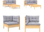 Vidaxl Set Salotto Da Giardino 3 Pezzi Con Cuscini Grigi In Pino Massiccio - Set Salotto Da Giardino - Set Salotto Da Giardino - Set Mobili Da Giardino - Set Mobili Da Giardino