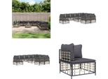 Vidaxl Set Salotto Da Giardino 11 Pezzi Con Cuscini In Poly Rattan Antracite - Set Salotto Da Giardino - Set Salotto Da Giardino - Mobili Da Giardino