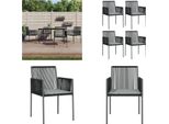 Vidaxl Sedie Da Giardino Con Cuscino 4 Pezzi Nero 54X60,5X83,5 Cm - Sedia Da Giardino - Sedie Da Giardino - Sedia Da Patio - Sedia Da Esterno