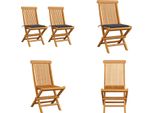 Vidaxl Sedie Da Giardino Con Cuscini Antracite 2 Pz. Legno Massiccio Teak - Sedia Da Giardino - Sedie Da Giardino - Sedia Da Giardino In Legno - Sedie Da Giardino In Legno