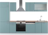 Vicco Cucina Componibile R-Line, 300 Cm , Pt Rovere, Blu-Grigio/Bianco