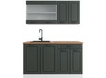Vicco Cucina Monoblocco R-Line, 140 Cm , Pt Rovere, Antracite Casa Di Campagna/Bianco