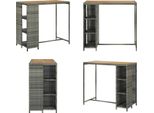 Vidaxl Tavolo Bar Con Ripiano Grigio 120X60X110 Cm In Poly Rattan - Tavolo Bar - Tavoli Bar - Tavolo Pub - Tavoli Pub