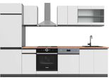 Vicco Cucina Componibile R-Line, 300 Cm , Pt Rovere, Bianco/Antracite