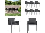 Vidaxl Sedie Da Giardino Con Cuscini 6 Pezzi Nero 54X61X83 Cm Poly Rattan - Sedia Da Giardino - Sedie Da Giardino - Sedia Da Patio - Sedia Da Esterno