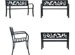 Vidaxl Panca Da Giardino 125 Cm In Acciaio Nero - Panca Da Giardino - Panca Da Giardino - Panca Da Patio - Panche Da Patio