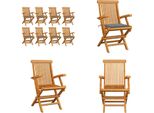 Vidaxl Sedie Da Giardino Con Cuscini Grigi 8 Pz. Legno Massiccio Teak - Sedia Da Giardino - Sedie Da Giardino - Sedia Da Giardino In Legno - Sedia Da Giardino In Legno Massiccio