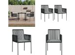 Vidaxl Sedie Da Giardino Con Cuscino 2 Pezzi Nero 54X60,5X83,5 Cm - Sedia Da Giardino - Sedie Da Giardino - Sedia Da Patio - Sedia Da Esterno