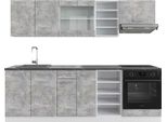 Vicco Cucina Componibile R-Line, 240 Cm , Pt Antracite, Cemento/Bianco