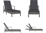 Vidaxl Lettino Con Braccioli In Poly Rattan Grigio - Lettino - Lettino - Sedia A Sdraio - Sedie A Sdraio