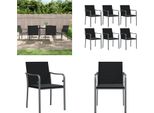 Vidaxl Sedie Da Giardino Con Cuscino 6 Pezzi Nero 56X59X84 Cm In Poly Rattan - Sedia Da Giardino - Sedie Da Giardino - Sedia Da Patio - Sedia Da Esterno