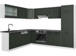 Vicco Cucina Angolare Completa R-Line, 227 X 287 Cm , Pt Antracite, Antracite Casa Di Campagna/Bianco