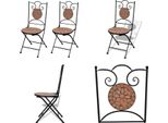 Vidaxl Sedie Da Bistrot 2 Pz. Pieghevole In Terracotta - Sedia Da Giardino - Sedie Da Giardino - Sedia Da Esterno - Sedie Da Esterno