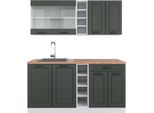 Vicco Cucina Completa R-Line, 160 Cm , Pt Rovere, Antracite Casa Di Campagna/Bianco