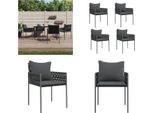 Vidaxl Sedie Da Giardino Con Cuscino 4 Pezzi Nero 54X61X83 Cm In Poly Rattan - Sedia Da Giardino - Sedie Da Giardino - Sedia Da Patio - Sedia Da Esterno