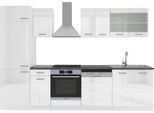 Vicco Cucina Componibile R-Line, 300 Cm , Pt Antracite, Bianco Lucido/Bianco