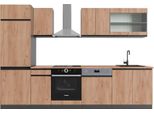 Vicco Cucina Componibile R-Line, 300 Cm , Pt Rovere, Quercia Dorata/Antracite
