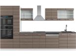 Vicco Cucina Componibile R-Line, 350 Cm Con Armadio Alto, Pt Antracite, Grigio Prezioso/Bianco