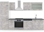 Vicco Cucina Componibile R-Line, 300 Cm , Pt Antracite, Cemento/Bianco