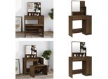 Vidaxl Tavolo Da Toilette Con Specchio In Rovere Marrone 86,5X35X136 Cm - Tavolo Da Toilette - Tavolo Da Trucco - Tavolo Per Cosmetici - Tavolo Da Toilette