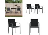 Vidaxl Sedie Da Giardino Con Cuscino 2 Pezzi Nero 56X59X84 Cm In Poly Rattan - Sedia Da Giardino - Sedie Da Giardino - Sedia Da Patio - Sedia Da Esterno