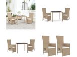 Vidaxl Set Da Pranzo Da Giardino 3 Pezzi Con Cuscini In Poly Rattan Beige - Set Da Pranzo Da Giardino - Set Da Pranzo Da Giardino - Set Da Pranzo Da Terrazza