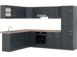 Vicco Cucina Angolare Completa R-Line, 227 X 287 Cm Pt Rovere, Calcestruzzo Nero/Antracite