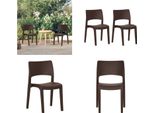 Vidaxl Sedie Da Giardino 2 Pz. Polipropilene Moka - Sedia Da Giardino - Sedie Da Giardino - Sedia Da Campeggio - Sedia Da Esterno