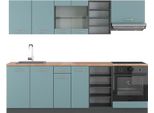 Vicco Cucina Componibile R-Line, 240 Cm , Pt Rovere, Blu-Grigio/Antracite