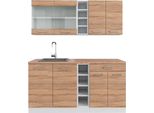 Vicco Cucina Completa R-Line, 160 Cm , Pt Rovere, Sonoma/Bianco