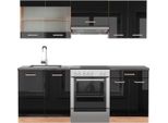 Vicco Cucina Componibile R-Line, 200 Cm , Pt Antracite, Rovere Nero/Oro Lucido