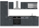 Vicco Cucina Componibile R-Line, 300 Cm Pt Antracite, Nero Cemento/Bianco