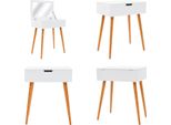 Vidaxl Tavolo Da Toilette Con Specchio Mdf 60 X 40 X 75 Cm - Tavolo Da Toilette - Tavoli Da Toilette - Tavoli Cosmetici - Tavoli Cosmetici