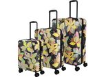 Travelite Carrello Cruise 4W Trolley L / M / S Travelbag Yellow Orchidee Multicolore