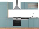 Vicco Cucina Componibile R-Line, 300 Cm , Pt Marmo, Rovere Blu-Grigio/Oro