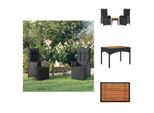 Vidaxl Sedie Relax Da Giardino 2 Pezzi Con Tavolo In Poly Rattan Nero - Sedie Da Giardino