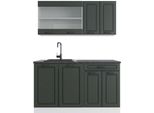 Vicco Cucina Monoblocco R-Line, 140 Cm , Pt Antracite, Antracite Casa Di Campagna/Bianco