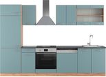 Vicco Cucina Componibile R-Line, 300 Cm , Pt Antracite, Rovere Blu-Grigio/Oro