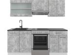 Vicco Cucina Componibile R-Line, 200 Cm , Pt Antracite, Cemento/Bianco