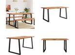 Vidaxl Tavolo Da Pranzo Con Bordo Ad Albero 160X80X75 Cm In Legno Massiccio Di Acacia - Tavolo Da Pranzo - Tavoli Da Pranzo - Tavolo - Tavolo Da Sala Da Pranzo