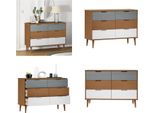 Vidaxl Cassettiera Molde Brown 113X40X80 Cm In Pino Massiccio - Cassettiera - Cassettiere - Cassettiera - Cassettiera - Cassettone