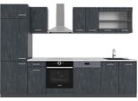 Vicco Cucina Componibile R-Line, 300 Cm Pt Marmo, Calcestruzzo Nero/Antracite