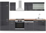 Vicco Cucina Componibile R-Line, 300 Cm , Pt Rovere, Antracite Lucido/Bianco