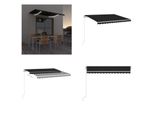 Vidaxl Tenda Da Sole Manuale A Scomparsa Con Led 300X250 Cm Antracite - Tenda Da Sole - Tende Da Sole - Cappottina Solare - Cappottine Solari