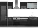 Vicco Cucina Componibile R-Line, 300 Cm , Pt Antracite, Nero Lucido/Bianco